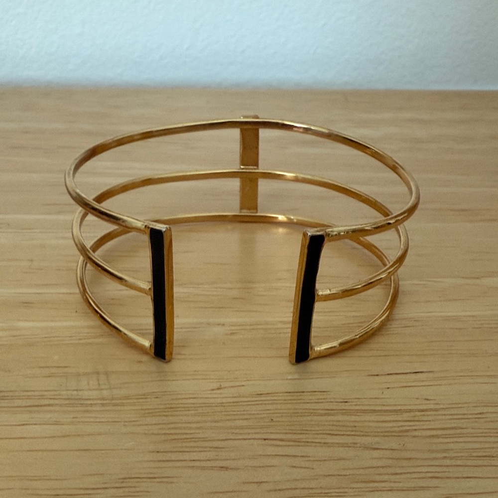 Gorjana Gold & Black Cuff Bracelet